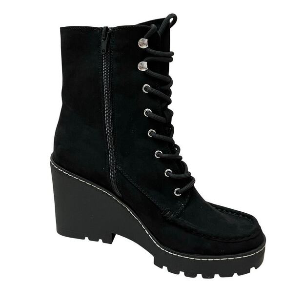 NWT Cool Planet Steve Madden Marsh Boots Black Wmn’s Sz 11 Sustainable Lug Sole - Picture 5 of 15